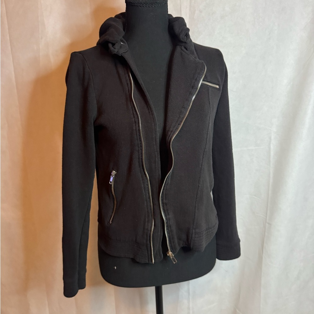 Sound & Matter Black Zip-Up Hooded Sweatshirt